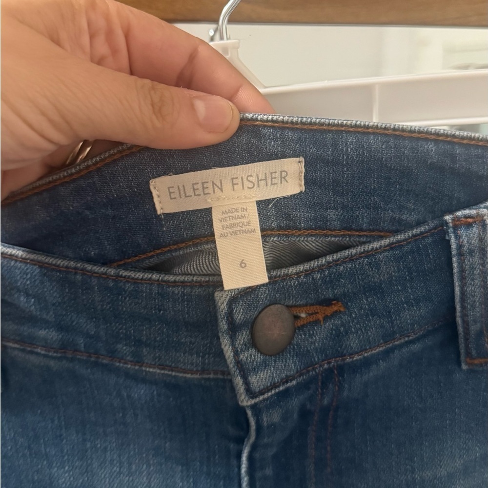 Eileen Fisher High Waisted Organic Cotton Stretch Slim Jeans - Picture 3 of 5